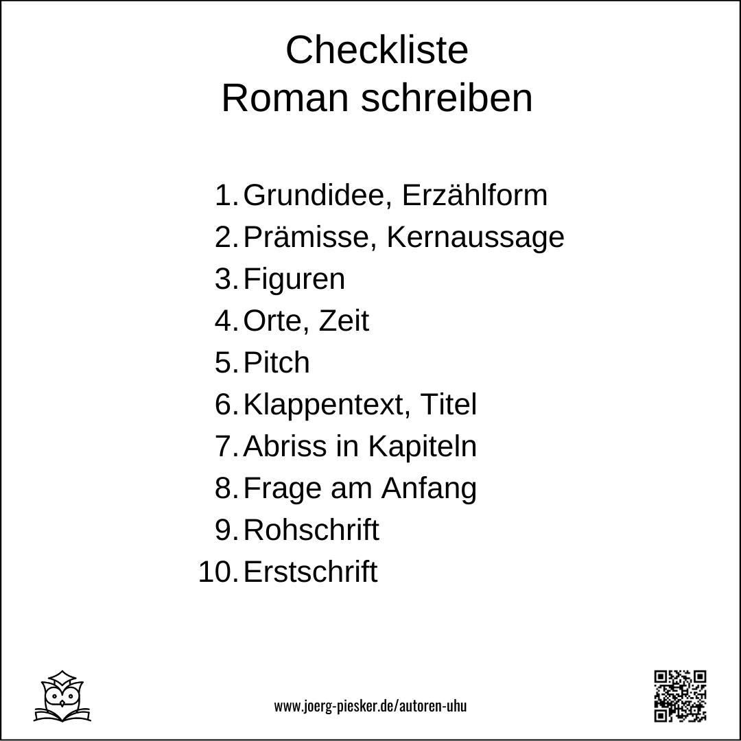 Checkiste Roman schreiben