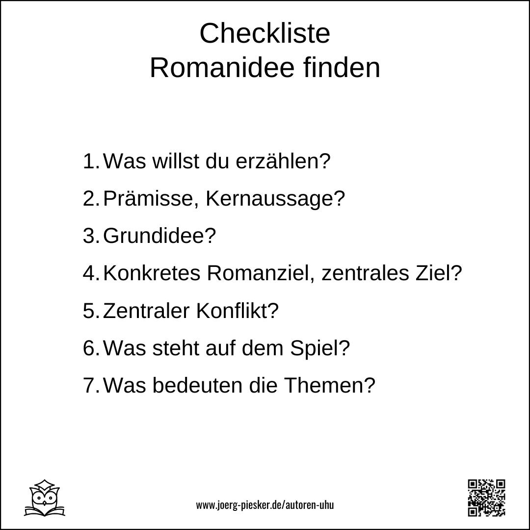 Checkiste Romanidee finden